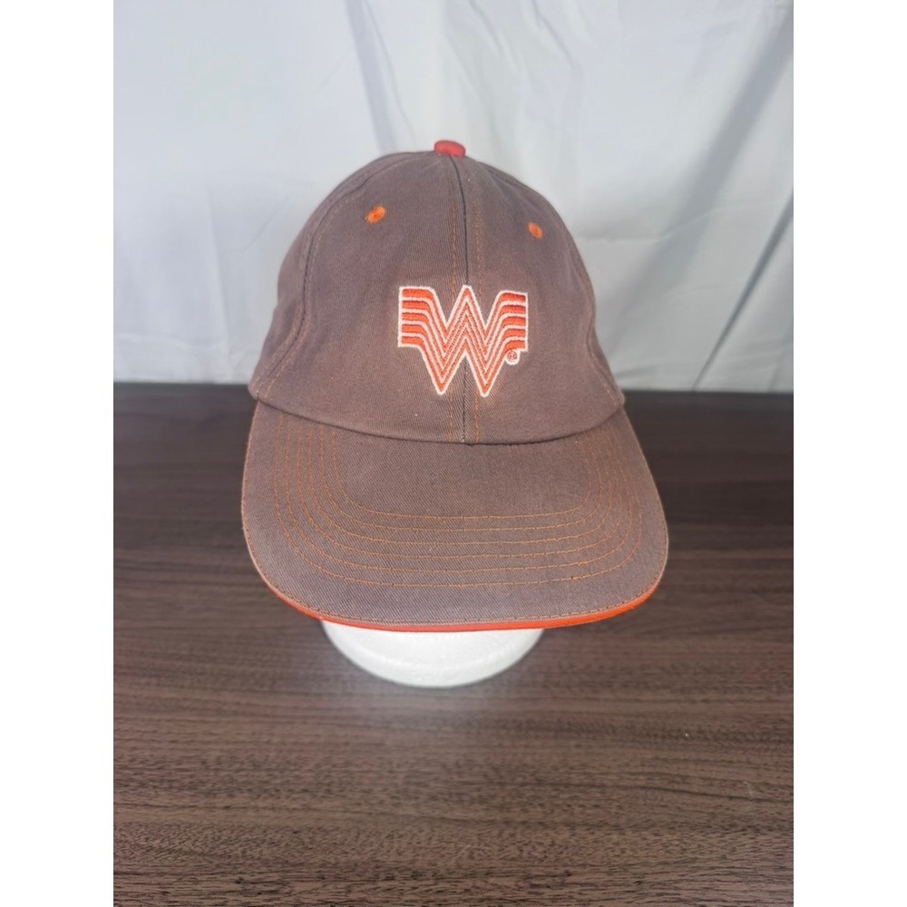 Vintage Whataburger Brown & Orange Embroidered Logo Adjustable Baseball Cap - Picture 1 of 5